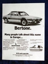 Fiat X1/9, Bertone Design, ganz seltene originale Werbung aus 1977