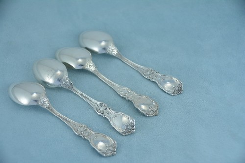 4 Reed & Barton Francis I Sterling 4-1/4" Demitasse Spoon New Mark No Monogram - Picture 2 of 6