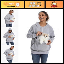 Unisex Cat Pouch Hoodie - Long Sleeve Pet Carrier Sweatshirt for Kittens Puppi