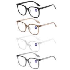 4 PACK Reading Glasses Anti Blue Light Readers Large Frame Presbyopic Eyeglasses