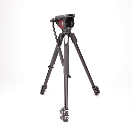 Manfrotto MVH500AH Fluid Video Head with MT190X3 Aluminum 3-Section Tripod - Picture 6 of 12