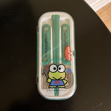 vintage 1989 Kerokerokeroppi childs cutlery set - fork,spoon,chop sticks