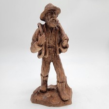 "Estatuilla vintage de madera tallada a mano de la Selva Negra hacha hacha paquete de sierra 6,5"""