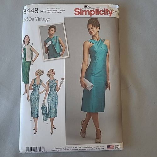 Sewing Pattern Simplicity S8448 50's Style Sheath Dress & Jacket Size 6-14 Uncut - Picture 1 of 6