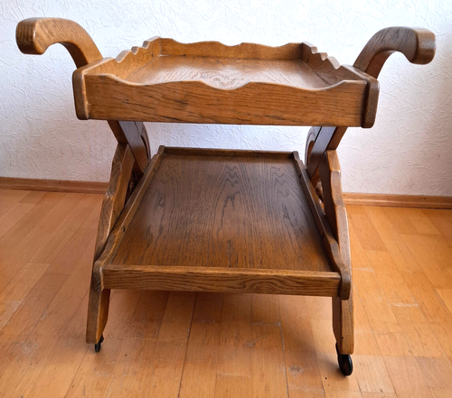 Servierwagen Teewagen Rollwagen serving trolley oak Eiche Massivholz Landhaus - Bild 15 von 21