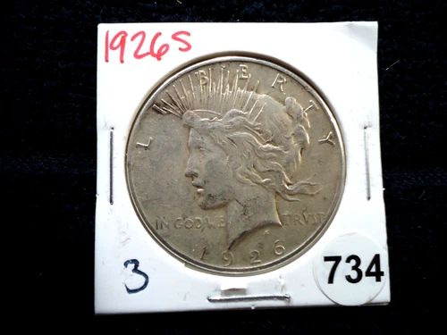 1926-s PEACE $1 Dollar Coin #3 90% Silver San Francisco Mint Looks XF+ Condition