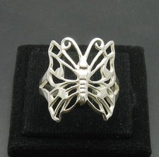 Stylish Genuine Sterling Silver Ring Butterfly Solid 925 Handmade Empress