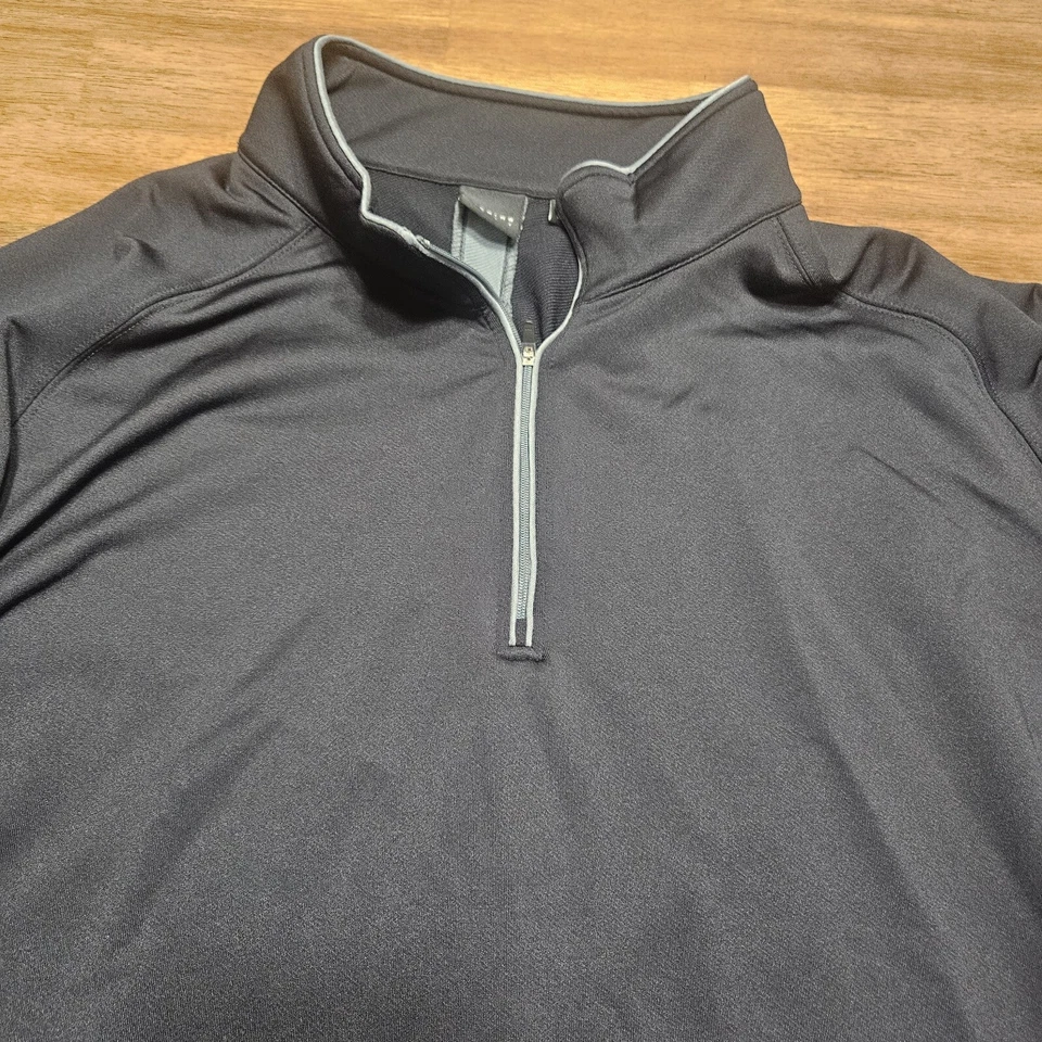 Пуловер для гольфа Dunning 1/4 на молнии с длинным рукавом черный полиэстер легкий мужской XXL - Изображение 2 из 4