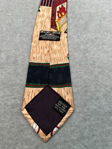 Vintage Christmas Looney Tunes Mania Men's Neck Tie Silk Taz Sylvester Buggs - Picture 3 of 9