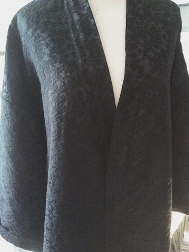 Kimberly Ovitz kimono coat jacket long brocade pattern/texture black oversized - Picture 8 of 12