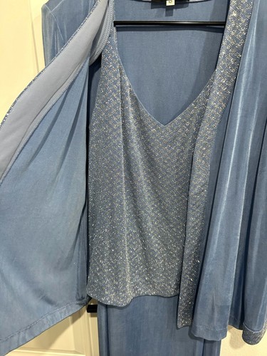 Alex Evenings Womens 2-Piece Blue Evening Dress Set Size 12 Sparkle Accents - Picture 4 of 13