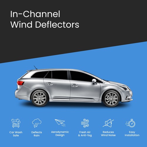 TOYOTA AVENSIS MK3 2009-2018 5 Door Estate Wind Deflectors 4pc Tinted - Picture 3 of 10