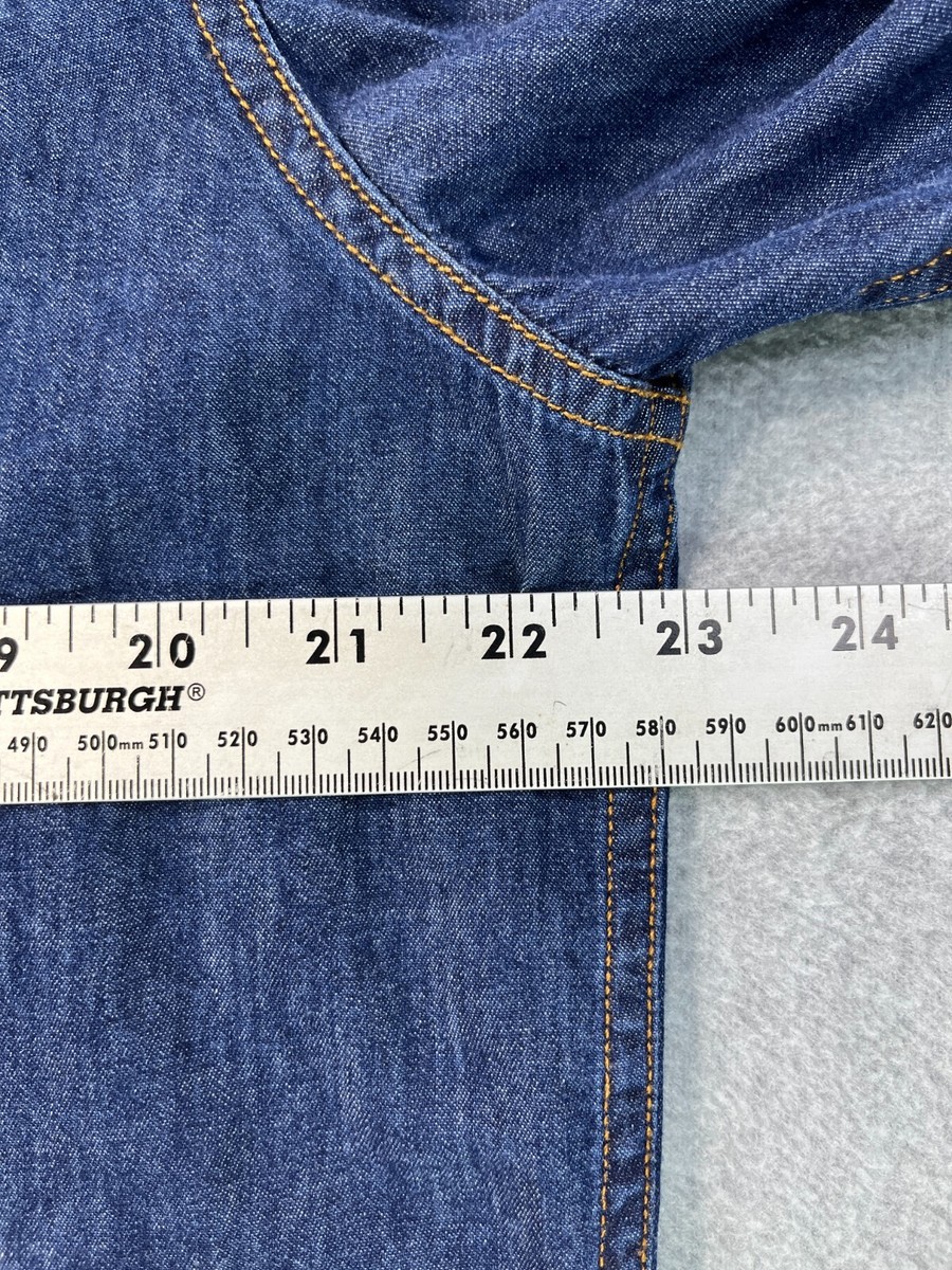 Tシャツ・カットソー Philosophy SS25 Denim shirt (251GA02020730 1309) Seven Eagle Long Sleeve Shirt Men's Large Blue Denim Pearl