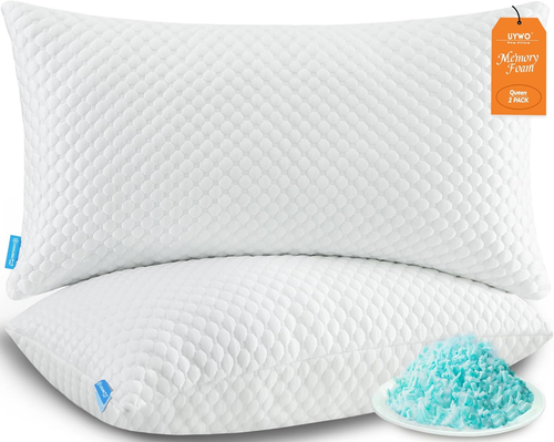 Kühlende Memory Foam Kissen fest und weich, Queen Size 2er Set, Original Adjusta