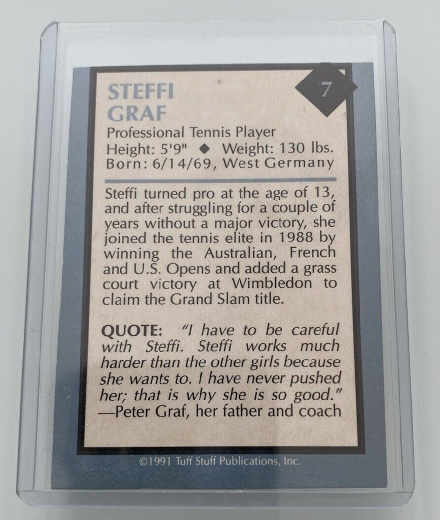 1991 Tuff Stuff Magazine Steffi Graf 7 Insert Trading Card Tennis eBay