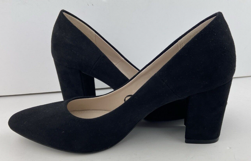 H&M Women's Black, High Block Heel, Velvet Feel Court Shoes. EU 37, UK 4, VGC. - Picture 5 of 11