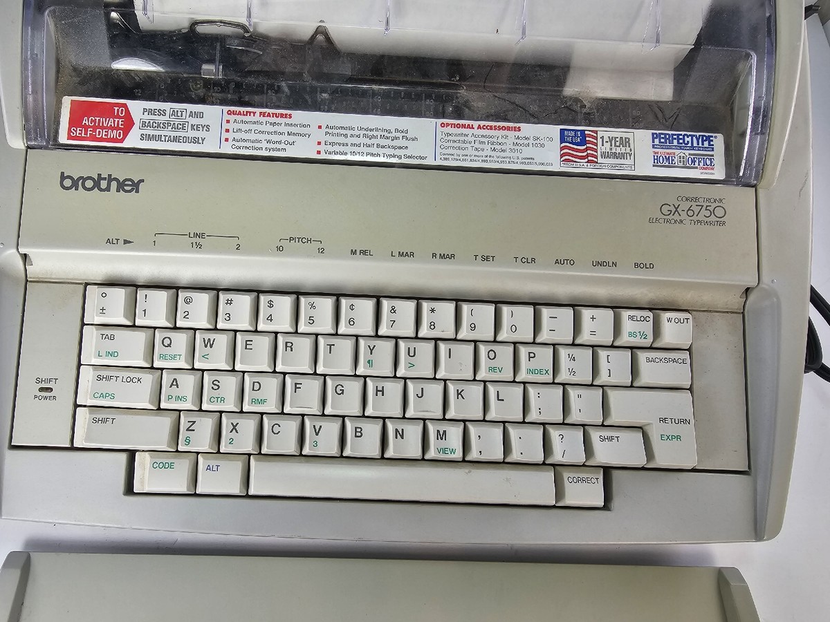 Brother Model GX-6750 Standard Electric Typewriter Tested