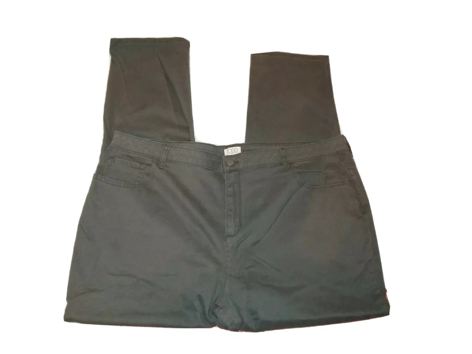 LOGO Lori Goldstein Women's 22W 5-Pocket Stretch Sateen Skinny Pants Green/Gray - Image 4 of 4