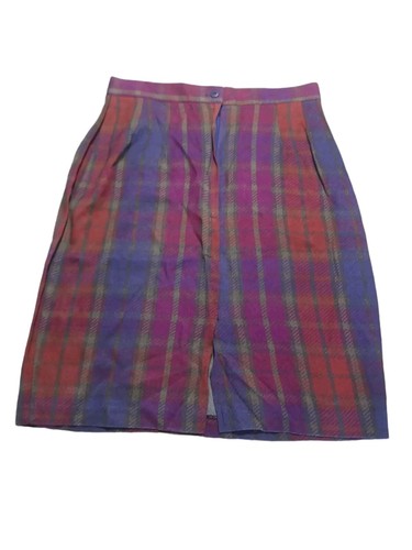 Jigsaw Vintage 90's Skirt Plaid Purple Pink Barbiecore Size 10 Retro