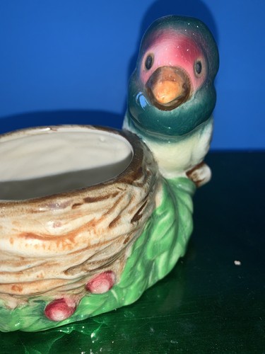 Bird Planter Figurine Made in Japan Ceramic Porcelain Parrot Vintage - Picture 8 of 11