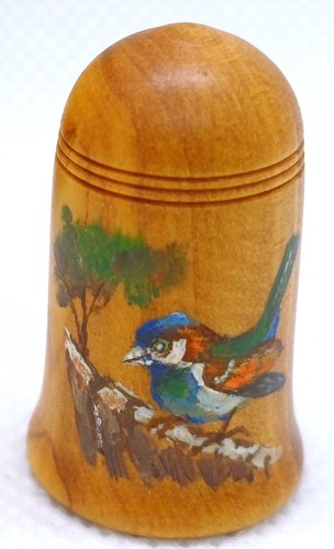 Three Wooden Thimbles with Birds - Picture 2 of 6