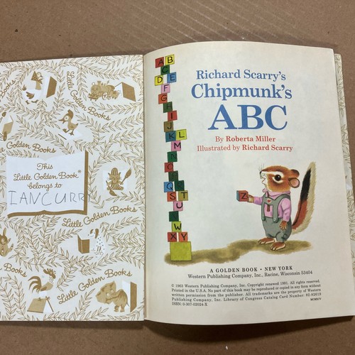 2 Little Golden Books Richard Scarry's Best Balloon Ride Ever! & Chipmunk’s ABC - Picture 10 of 12