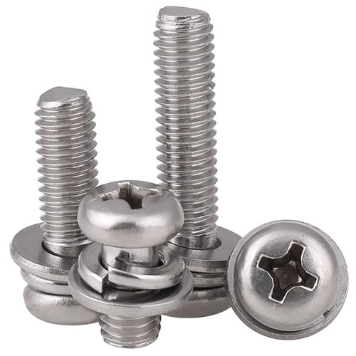 M2 - M10 304 Stainless Phillips Pan Head Screws with Flat and Split Lock Washers - Picture 22 of 98
