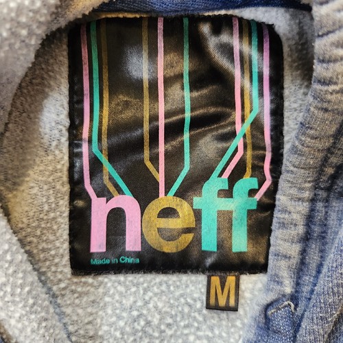 Neff Hoodie Womens Medium Gray Purple Face Graphic Pullover Sweatshirt  - Picture 2 of 8