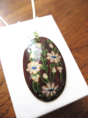 Chan Luu Necklace Pendant Shell Hand Painted Peridot Sterling Chain by Other New - Bild 3 von 13