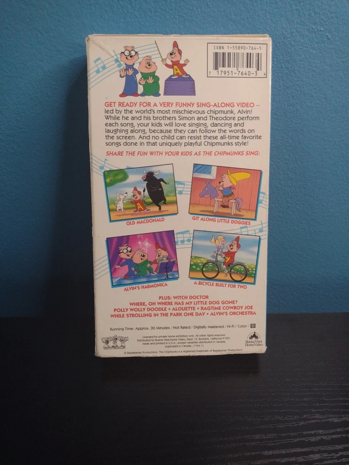 Alvin and the Chipmunks Sing-Alongs Ragtime Cowboy Joe VHS 1993 - Image 3 of 4