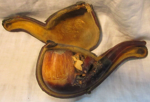 Carved Pipe Vintage Deer In Woods Case AS IS - Bild 11 von 15