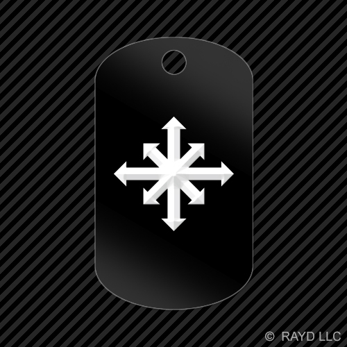 Chaos Symbol Keychain GI dog tag engraved many colors #1 - Picture 1 of 12