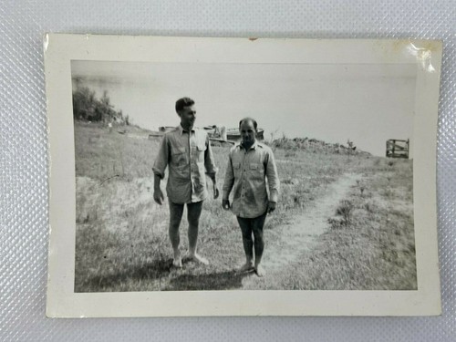 Two Men Shirt Only No Pants B&W Photograph 3.25 x 4.5 - Picture 1 of 2