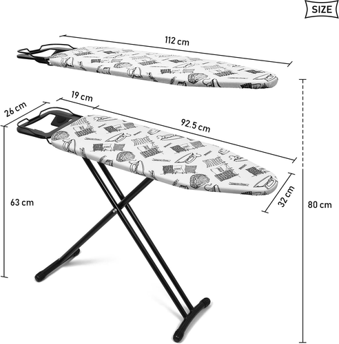 12"X36" Ironing Board with Heat Resistant Cover and Thicken Felt Pad, Heavy Stur - Picture 2 of 7