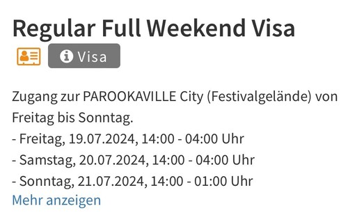 Parookaville 2024, Regular Full Weekend Visa - Bild 2 von 2