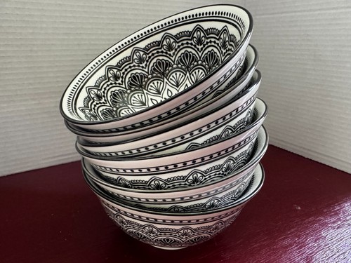 Royal Norfolk Black/White Art Deco 6”Cereal/Soup/Bowl Set of 6 - 第 12/12 張圖片