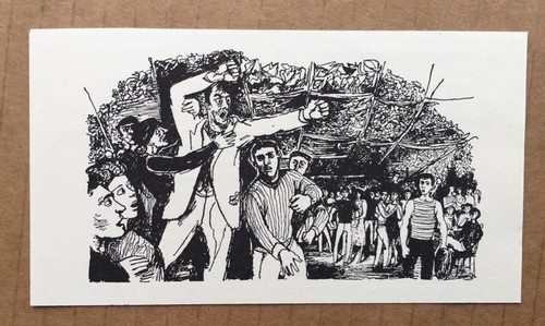 John Minton. 6 small vignettes,illustrations from 'Time Was Away',Corsica, 1948 - Picture 6 of 7