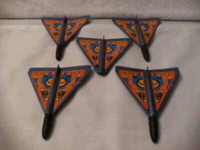 5 Vintage Space Plane  Gliders - Plastic - Pre-Owned