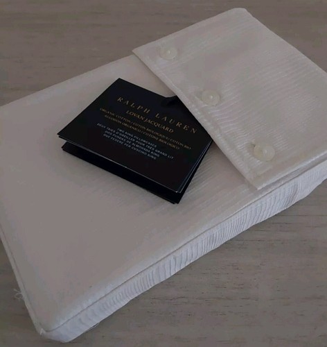 Ralph Lauren LOVAN JACQUARD 100% Organic Cotton Two King Pillowcases PARCHMENT - Picture 6 of 10