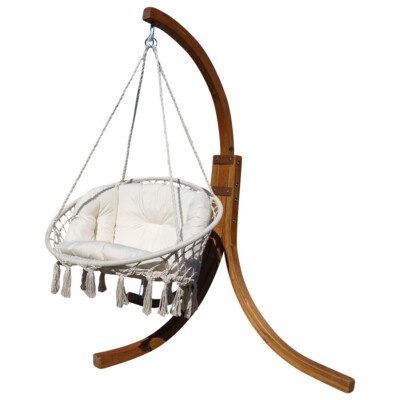 DESIGN Hängesessel Catalina mit Gestell aus Holz NAVASSA Lärche komplett