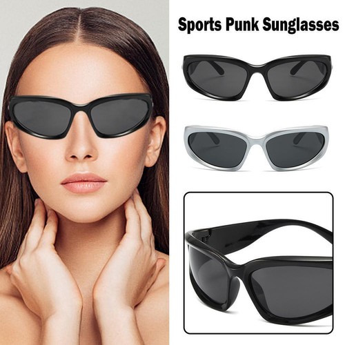 Fashion Wrap Around Sport Sunglasses Y2k Protection Goggles Wind Beautiful 9CG4 - Picture 2 of 9