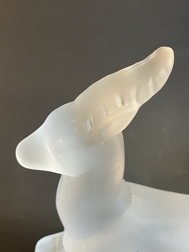 Frosted Glass Leaping Deer Antelope Bookends Figurines 8” - Small Chips On One - Picture 10 of 23