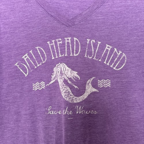 Next Level Apparel Women's Bald Head Island Lavender V-Neck T-Shirt - Size S - Picture 2 of 3