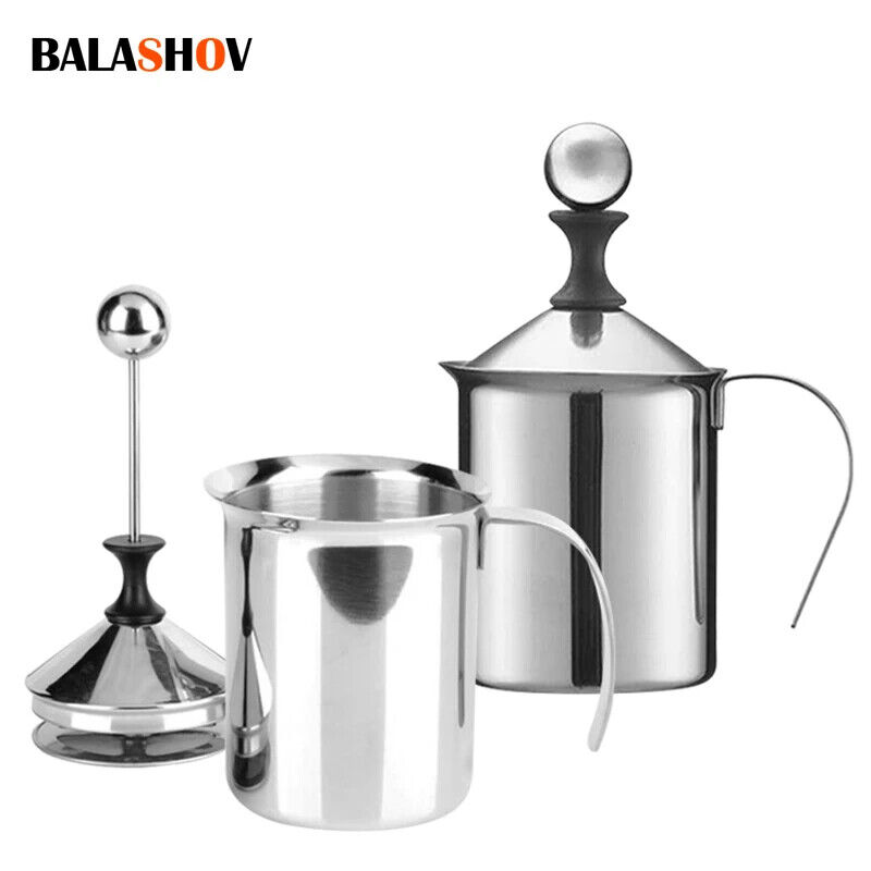 Stainless Milk Frother & Creamer 400Ml Coffee Foam Maker, Egg Beater Kitchen New item image