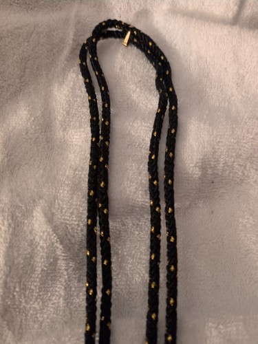 Vtg. Women Black Rope Gold Thread Belt Size 36'. Hook. Buckle - Picture 4 of 6