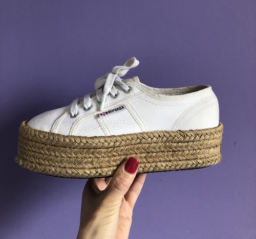 Scarpe Donna Superga Espadrillas Platform Bianche 35 | eBay
