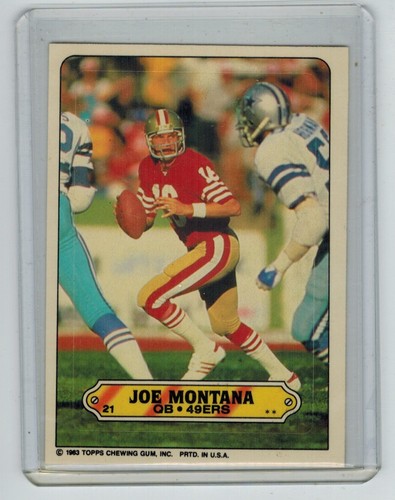 Pegatina Topps Joe Montana #21 1983 casi nueva-como nueva - Imagen 1 de 2