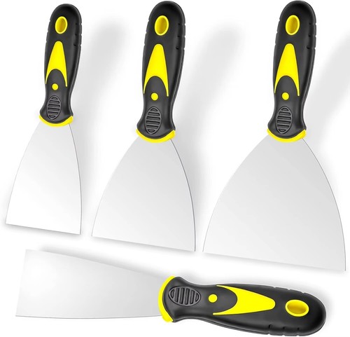 4Pcs Putty Knife Set (2-5") Stainless Steel Drywall Scraper Tool