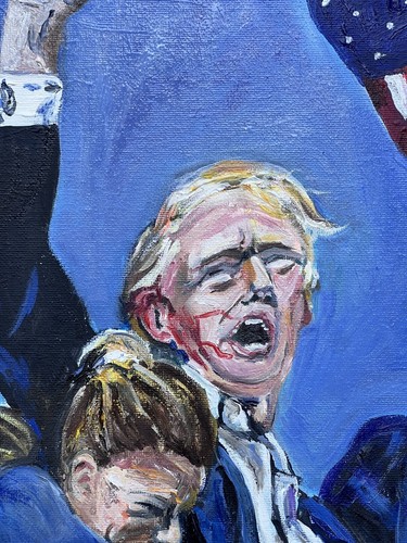 IMPRESIÓN Trump Icónico Asesination Attemp Lucha Firmado por el artista MBollen - Imagen 3 de 12