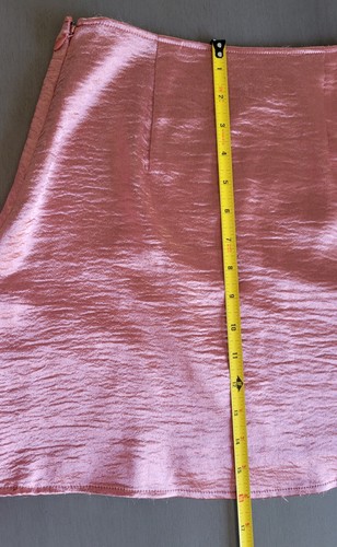 Neu mit Etikett Express rostig lachsfarben gefütterter glänzender Damen-Minirock Org.-Preis 49,90 $ Größe 0 - Bild 12 von 15